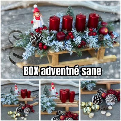 ‼️BOX adventné sane, materiál na výrobu dekorácie. Hotová dekorácia mal 40x18cm 